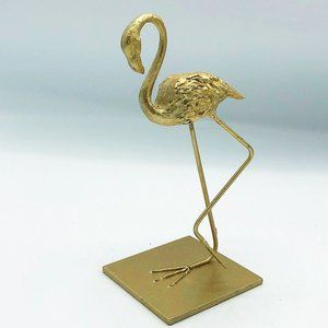 Elegant Gold Flamingo Statue